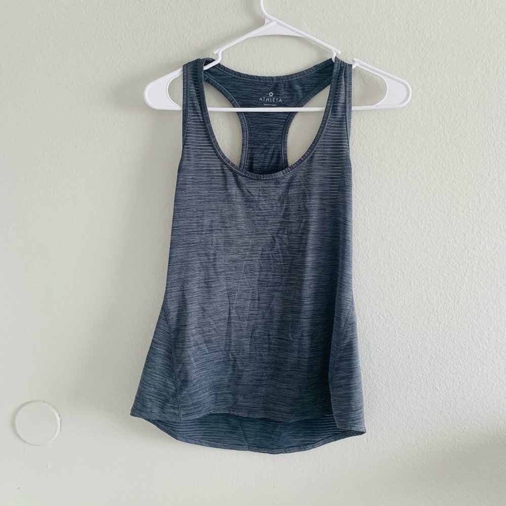 Women's Athleta Gray Shadow Stripe Tank